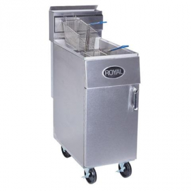 Royal Range - Deep Fat Fryer, Energy Efficient 35 Lb Stainless Steel, Single Fry Pot with 2 Baskets
