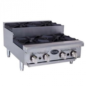 Royal Range - Step-Up Hotplate with 6 Gas Burners and 12x12 Cast Iron Grates, 18x36x30.5 Stainless S