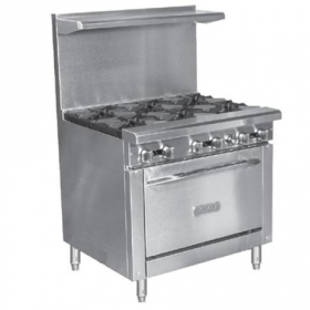 Royal Range - Gas Range with Convection Oven, Stainless Steel, 6 Open Burners