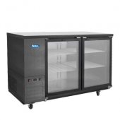 Atosa - Back Bar Cooler, 2 Glass Doors, 4 Shelves and Castors, 11.5 Cu. Ft, 48x24.5x40.125 Stainless