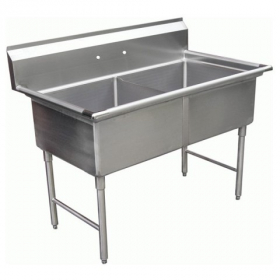 GSW - Sink with 2 Compartments and No Drain Board, Bowl Size 18x18x12 Stainless Steel