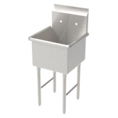 GSW - Prep Sink with 1 Compartment and No Drain Board, 24x24x13 Bowl, Stainless Steel, each