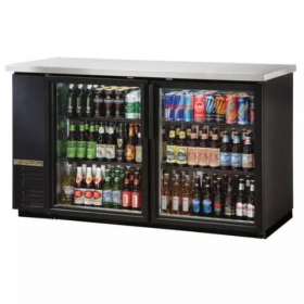 True - Underbar Back Bar Refrigerator Cooler with 2 Sections and 3 Shelves, 61.125x24.5x35.625 with