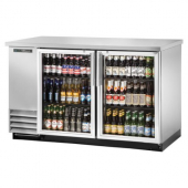True - Back Bar Refrigerator Cooler with 2 Glass Doors, 58.875x27.75x37 Stainless Steel, each