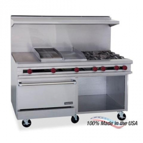 Therma-Tek - Gas Range with 24&quot; Griddle, 6 Open Burners and 2 Ovens, 57.5x60x33
