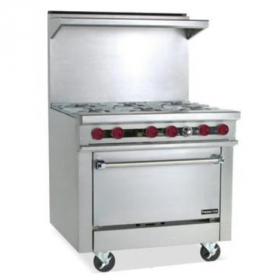 Therma-Tek - Gas Range with 6 Open Burners and 26&quot; Oven, 57.5x36x33