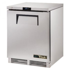 True - Undercounter Freezer, 24x24x75x31.625 Stainless Steel Top, Sides and Door, 2 Shelves with Alu
