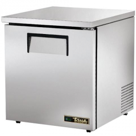 True - Undercounter Freezer, Low Profile 29.75x27.63x30.13 Stainless Steel Top, Sides and Door, 2 Sh