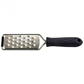 Winco - Grater with Large 6 mm Holes, Stainless Steel with a Soft Grip Handle