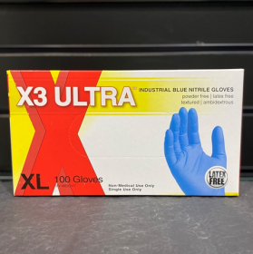 A - Gloves Nitrile Blue Extra Large, 100 count (LIMIT 10)
