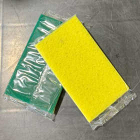 F - Yellow Sponge with Green Scrubber, 3.125x6.25, each