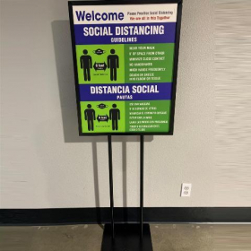 A - Social Distancing Standing Sign, English/Spanish, each