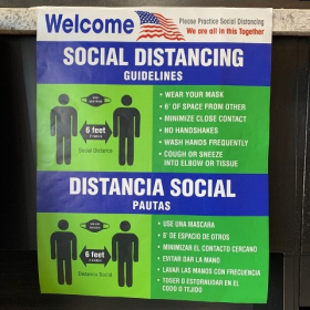 A - Social Distancing Window Sign, 16.5x21
