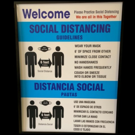 A - Social Distancing Window Sign, 10x14