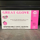 A - Gloves Vinyl Large, 100 count (LIMIT 50)