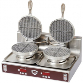 Wells - Double Waffle Maker, Cast Aluminum Grid, 120V