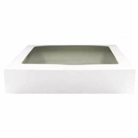 Cake/Bakery Box with Window Top, 12x8x2.25 White, 200 count