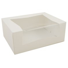 Cake/Bakery Box with Window Top, 9x7x3.5 White, 200 count