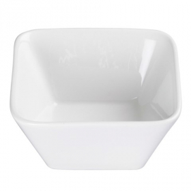 Winco - Lauretz Bowl, 4.5&quot; Square Bright White Porcelain