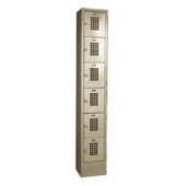 Winholt - Locker, Single Column with 6 Perforated Doors, 12x15x78 Beige Steel