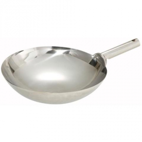 Winco - Wok, 16&quot; Welded Stainless Steel, Chinese Style