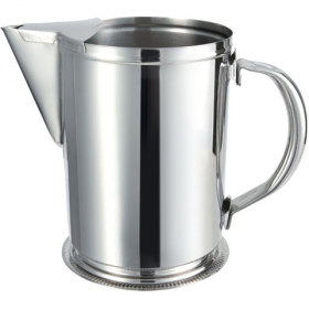 Winco - Water Pitcher with Ice Guard, 64 oz Stainless Steel