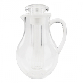 Winco - Water Pitcher with Ice Tube Core, 64 oz Clear PC Plastic