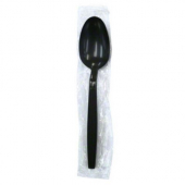 Spoon, Heavy Black PS Plastic, Individually Wrapped, 1000 count