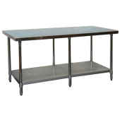 GSW - Work Table, Economy 30x96x35 Stainless Steel Top with Galvanized Undershelf, each