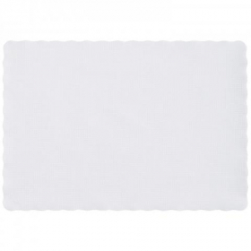Hoffmaster - Placemat, 10x14 Knurl Embossed White Scalloped Paper, 1000 count