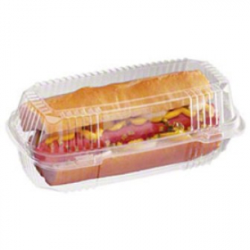 Pactiv - Hoagie Container, 9&quot; Hinged Smartlock Clear Plastic, 9.25x1.5x3, 27 oz